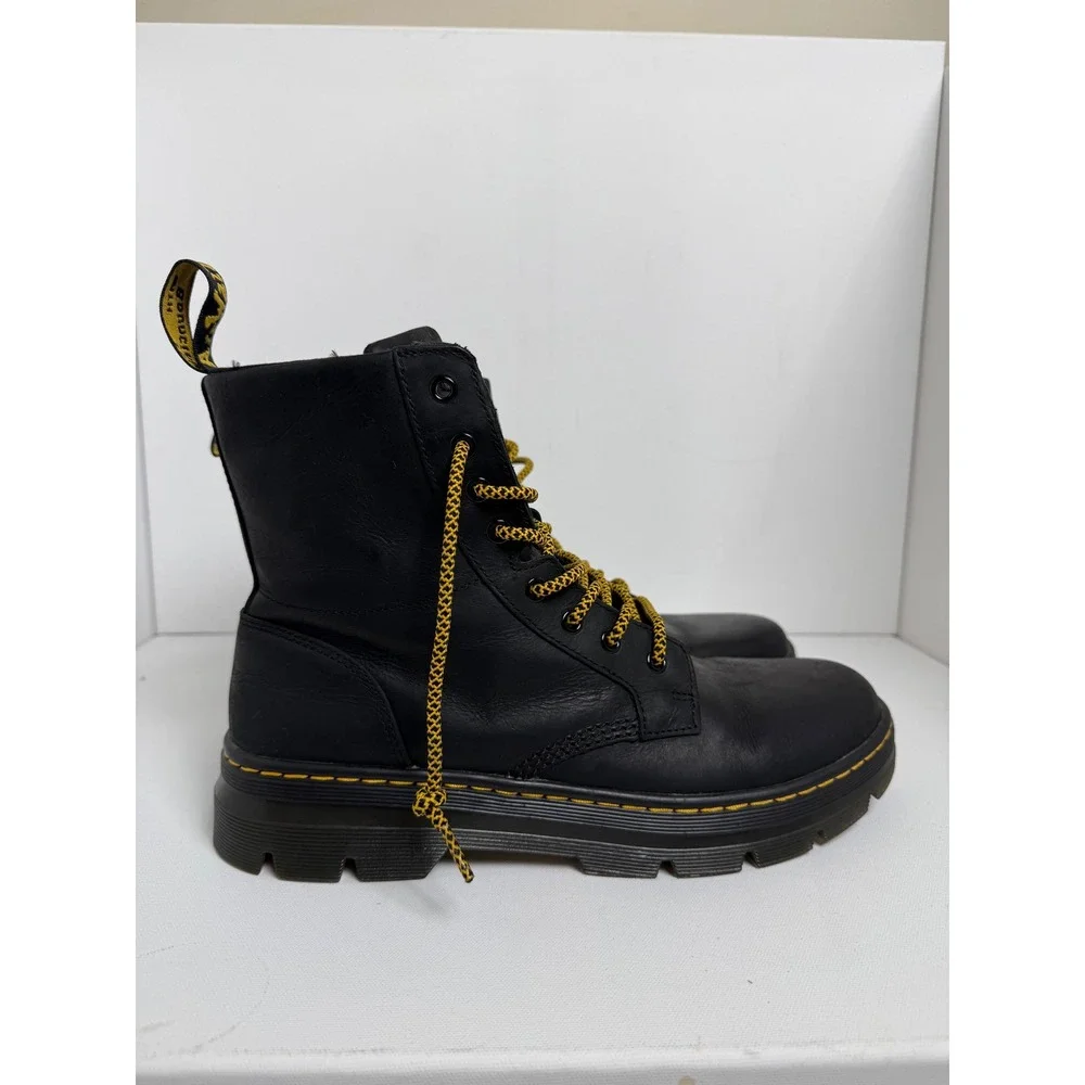 Dr. Martens Combs Tech Mens 11 Black Leather Combat Boots Hiker Lace Utility Y2K